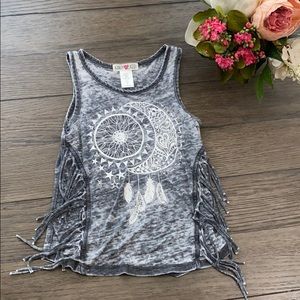 Girls tank top with fringe